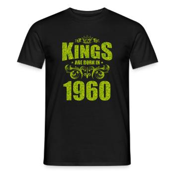 kings are born 1960 - Men's T-Shirt - black - Front - AI Model Male 178 light (178cm)