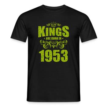 kings are born 1953 - Men's T-Shirt - black - Front - AI Model Male 178 light (178cm)