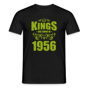 kings are born 1956 - Men's T-Shirt - black - Front - AI Model Male 178 light (178cm)