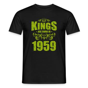 kings are born 1959 - Men's T-Shirt - black - Front - AI Model Male 178 light (178cm)