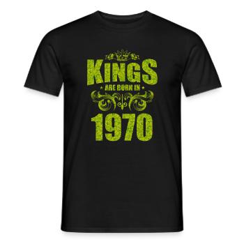 kings are born 1970 - Men's T-Shirt - black - Front - AI Model Male 178 light (178cm)