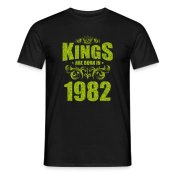 kings are born 1982 - Men's T-Shirt - black - Front - AI Model Male 178 light (178cm)