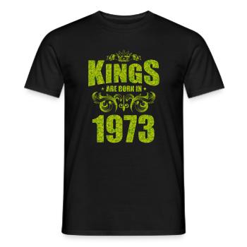 kings are born 1973 - Men's T-Shirt - black - Front - AI Model Male 178 light (178cm)