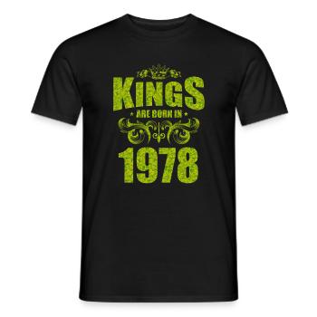 kings are born 1978 - Men's T-Shirt - black - Front - AI Model Male 178 light (178cm)