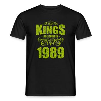 kings are born 1989 - Men's T-Shirt - black - Front - AI Model Male 178 light (178cm)