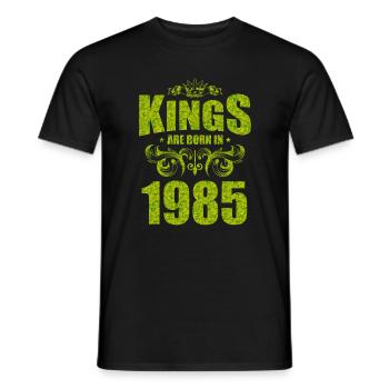 kings are born 1985 - Men's T-Shirt - black - Front - AI Model Male 178 light (178cm)