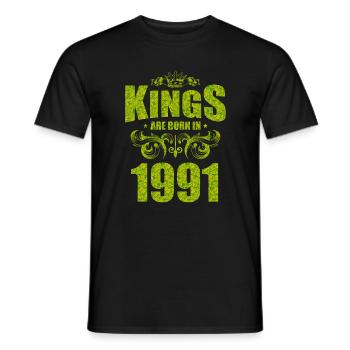 kings are born 1991 - Men's T-Shirt - black - Front - AI Model Male 178 light (178cm)