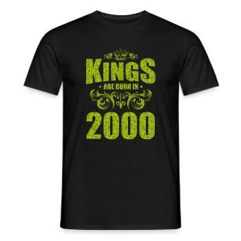 kings are born 2000 - Men's T-Shirt - black - Front - AI Model Male 178 light (178cm)