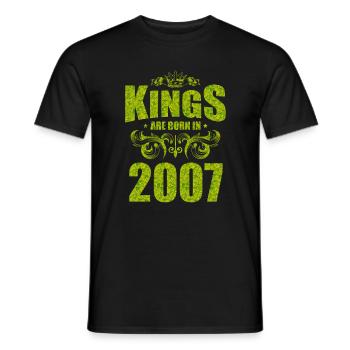 kings are born 2007 - Men's T-Shirt - black - Front - AI Model Male 178 light (178cm)