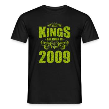 kings are born 2009 - Men's T-Shirt - black - Front - AI Model Male 178 light (178cm)