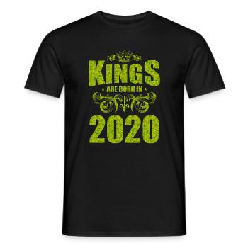 kings are born 2020 - Men's T-Shirt - black - Front - AI Model Male 178 light (178cm)