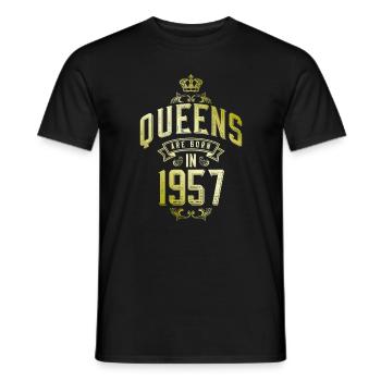 Queens born in 1957 - Männer T-Shirt - Schwarz - Vorne - AI Model Male 178 light (178cm)