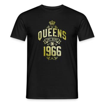 Queens born in 1966 - Men's T-Shirt - black - Front - AI Model Male 178 light (178cm)