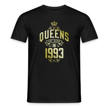 Queens born in 1993 - Männer T-Shirt - Schwarz - Vorne - AI Model Male 178 light (178cm)