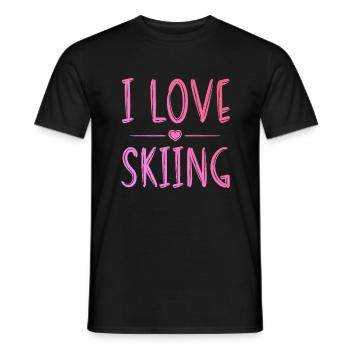 I love skiing - Men's T-Shirt - black - Front - AI Model Male 178 light (178cm)