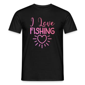 I love fishing - Men's T-Shirt - black - Front - AI Model Male 178 light (178cm)