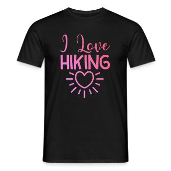 I love hiking - Men's T-Shirt - black - Front - AI Model Male 178 light (178cm)