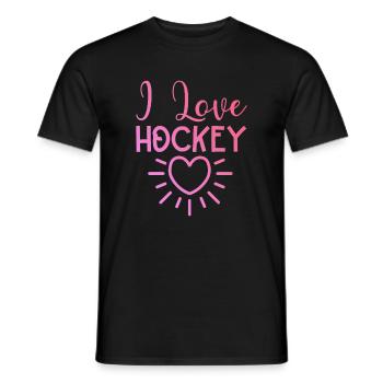 Ich liebe Hockey - Männer T-Shirt - Schwarz - Vorne - AI Model Male 178 light (178cm)