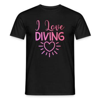 I love diving - Men's T-Shirt - black - Front - AI Model Male 178 light (178cm)