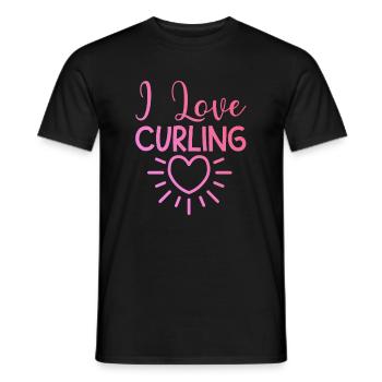 I love curling - Men's T-Shirt - black - Front - AI Model Male 178 light (178cm)