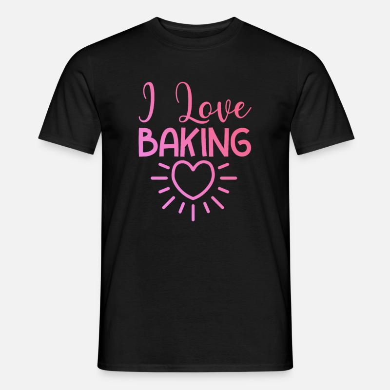 Ich liebe Backen - Männer T-Shirt - Schwarz