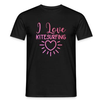 I love kitesurfing - Men's T-Shirt - black - Front - AI Model Male 178 light (178cm)