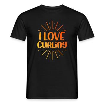 I love curling - Men's T-Shirt - black - Front - AI Model Male 178 light (178cm)