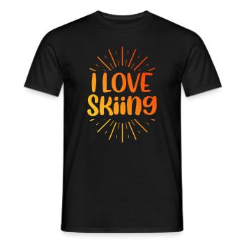 I love skiing - Men's T-Shirt - black - Front - AI Model Male 178 light (178cm)