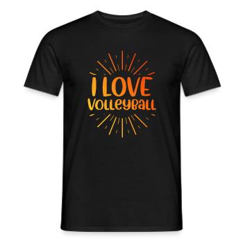 I love volleyball - Men's T-Shirt - black - Front - AI Model Male 178 light (178cm)