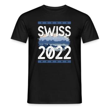 Swiss 2022 - Männer T-Shirt - Schwarz - Vorne - AI Model Male 178 light (178cm)