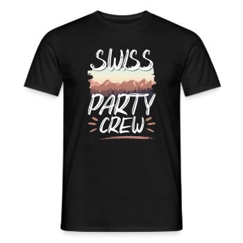 Swiss Party Crew - T-shirt homme - noir - Devant - AI Model Male 178 light (178cm)
