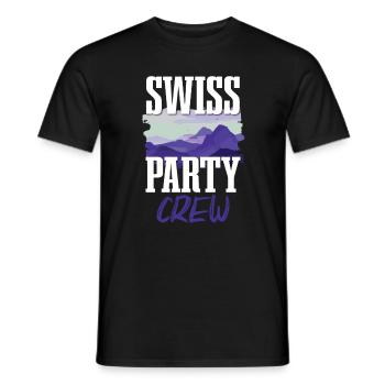 Swiss Party Crew - T-shirt homme - noir - Devant - AI Model Male 178 light (178cm)