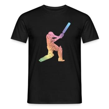 Cricket Sport Silhouette - Men's T-Shirt - black - Front - AI Model Male 178 light (178cm)