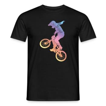 Motocross Woman Silhouette - Men's T-Shirt - black - Front - AI Model Male 178 light (178cm)