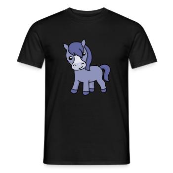 Pferd Comic Tier - Männer T-Shirt - Schwarz - Vorne - AI Model Male 178 light (178cm)