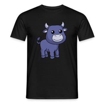 Stier Comic Tier - Männer T-Shirt - Schwarz - Vorne - AI Model Male 178 light (178cm)