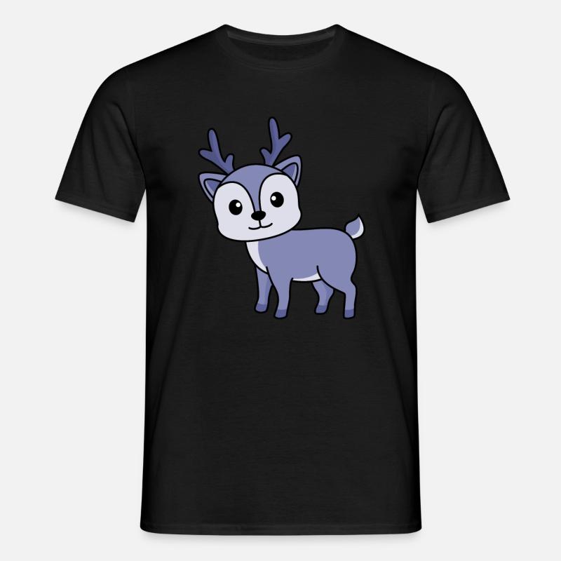 Hirsch Comic Tier - Männer T-Shirt - Schwarz