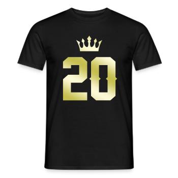20 Number Crown - Men's T-Shirt - black - Front - AI Model Male 178 light (178cm)