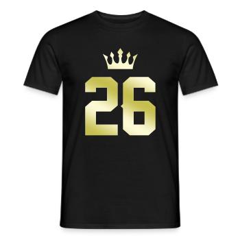 26 Number crown - Men's T-Shirt - black - Front - AI Model Male 178 light (178cm)