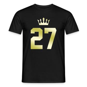 27 Zahl Krone - Männer T-Shirt - Schwarz - Vorne - AI Model Male 178 light (178cm)