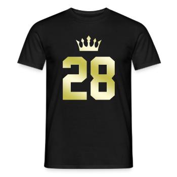 28 Zahl Krone - Männer T-Shirt - Schwarz - Vorne - AI Model Male 178 light (178cm)