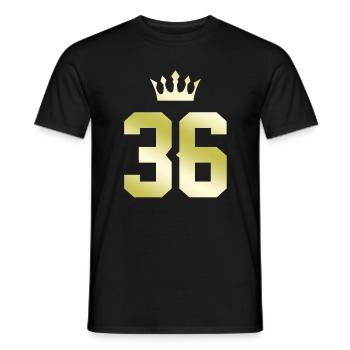 36 Number crown - Men's T-Shirt - black - Front - AI Model Male 178 light (178cm)