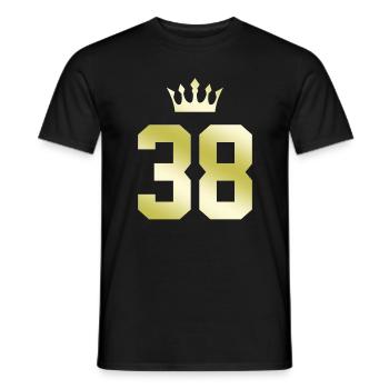 38 Number crown - Men's T-Shirt - black - Front - AI Model Male 178 light (178cm)