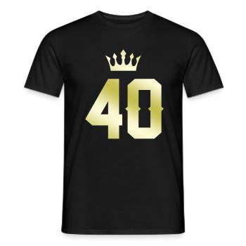 40 Zahl Krone - Männer T-Shirt - Schwarz - Vorne - AI Model Male 178 light (178cm)