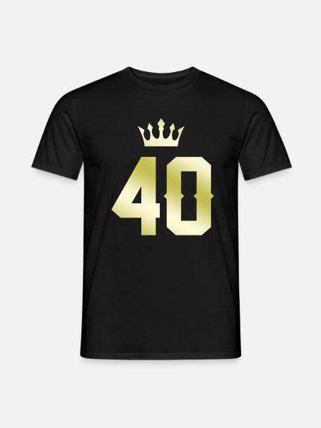 40 Zahl Krone - Männer T-Shirt - Schwarz