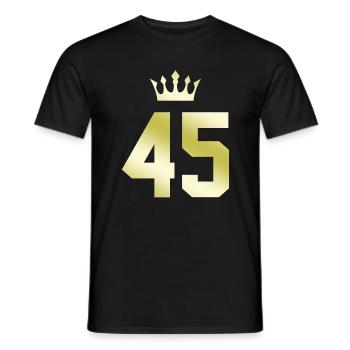 45 Zahl Krone - Männer T-Shirt - Schwarz - Vorne - AI Model Male 178 light (178cm)