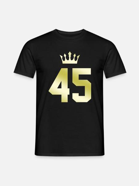 45 Zahl Krone - Männer T-Shirt - Schwarz