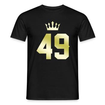 49 Zahl Krone - Männer T-Shirt - Schwarz - Vorne - AI Model Male 178 light (178cm)