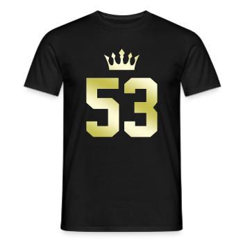 53 Number crown - Men's T-Shirt - black - Front - AI Model Male 178 light (178cm)