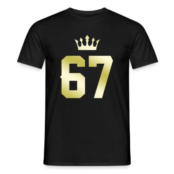 67 Zahl Krone - Männer T-Shirt - Schwarz - Vorne - AI Model Male 178 light (178cm)